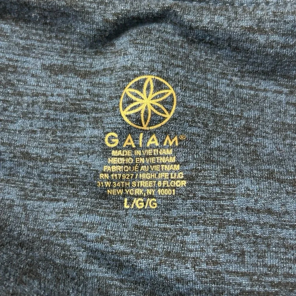 Gaiam Dark Blue Ankle Length Athletic Workout Compression Leggings Womens Size L